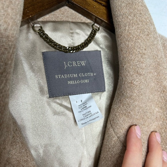 *SOLD* J. Crew Size 2 Stadium Cloth By Nello Gori Wool long Zipper Coat - Picture 4 of 4